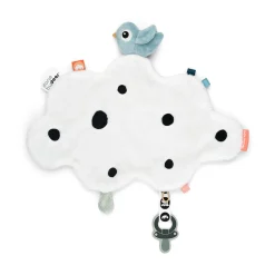 Done by Deer                    Doudou plat attache-sucette Happy clouds    Bleu