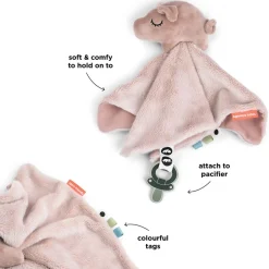 Done by Deer Doudou plat attache-sucette Pigee Rose