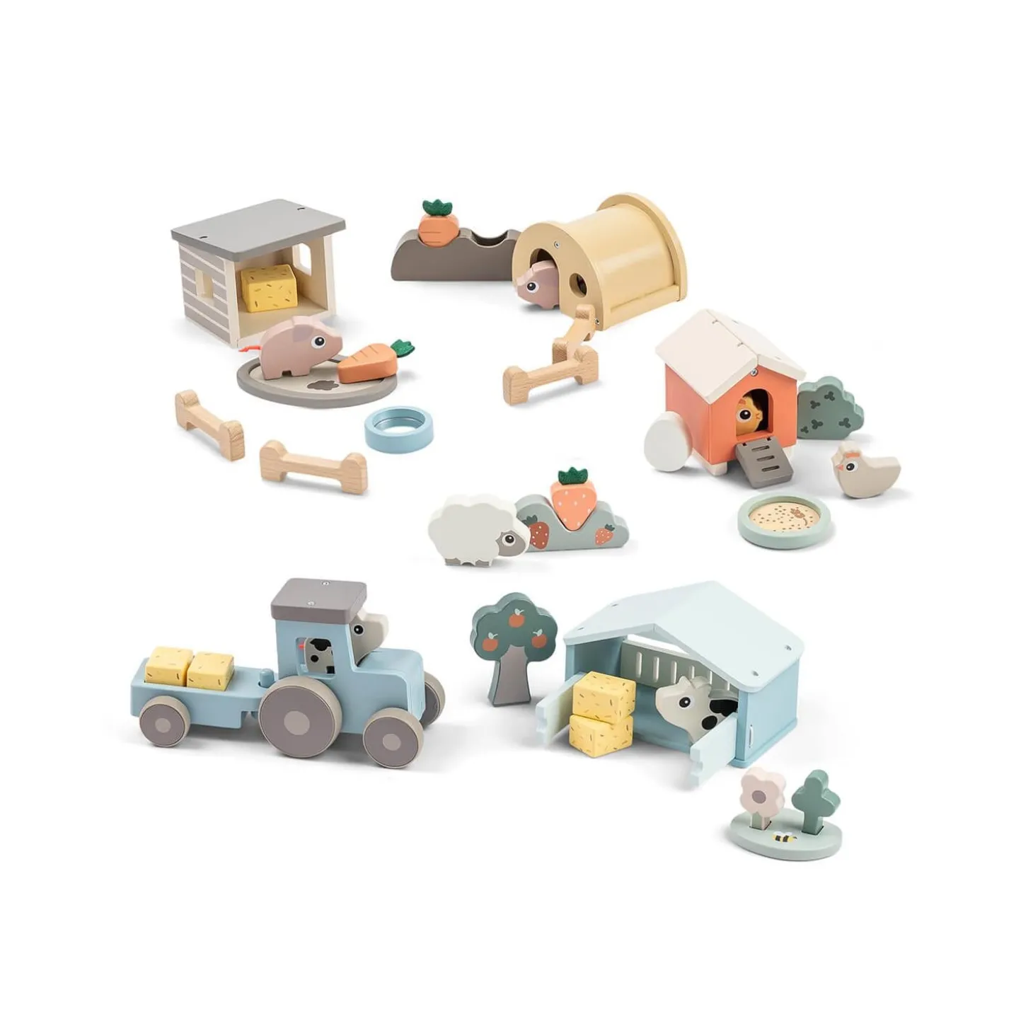 Done by Deer Ensemble de jeu Tiny farm Pigee Multicolore