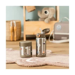 Done by Deer Gourde à paille isotherme Tiny trails Sable 340 ml
