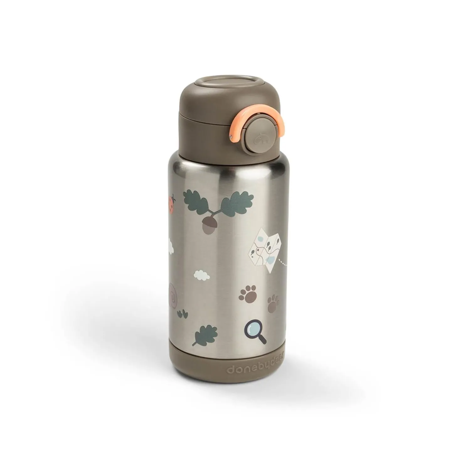 Done by Deer Gourde à paille isotherme Tiny trails Sable 340 ml