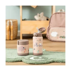 Done by Deer                    Gourde à paille isotherme Tiny farm    Rose            340 ml