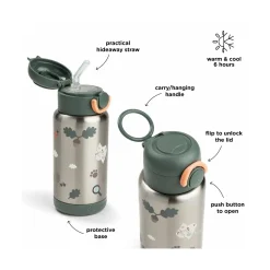 Done by Deer Gourde à paille isotherme Tiny trails Vert 340 ml