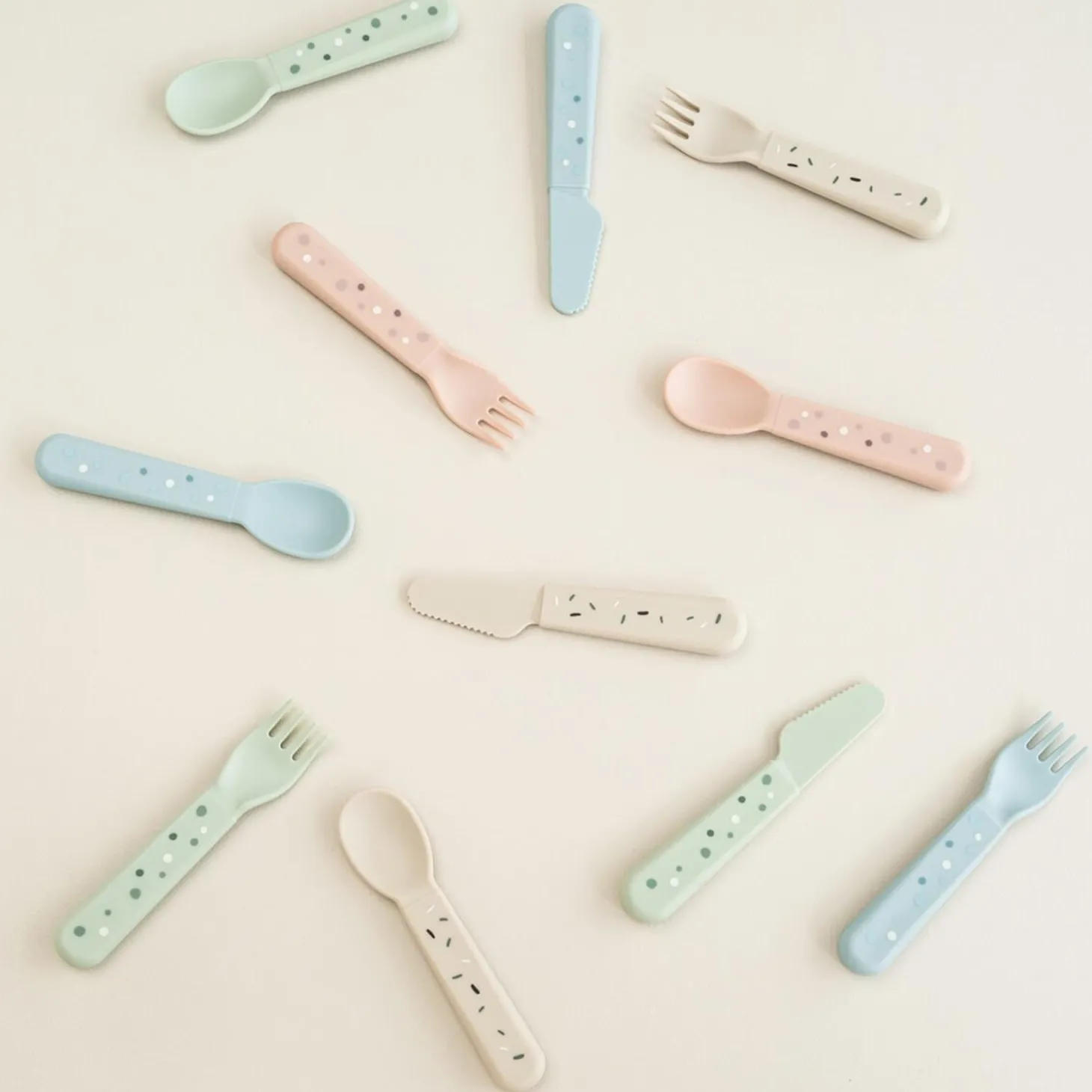 Done by Deer Lot de 3 Couverts Foodie Confetti Sable
