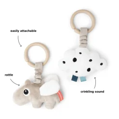 Done by Deer                    Lot de 2 jouets d'éveil à suspendre Happy clouds    Sable