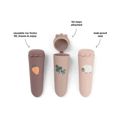 Done by Deer                    Lot de 3 Moules à glace silicone Sheepy    Rose            60 ml