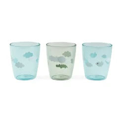 Done by Deer                    Lot de 3 Yummy mini verre Happy clouds    Vert