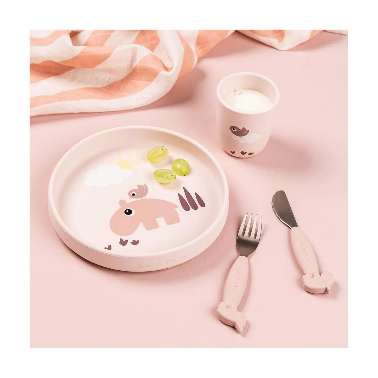Done by Deer Mini gobelet silicone Playground Rose 160 ml