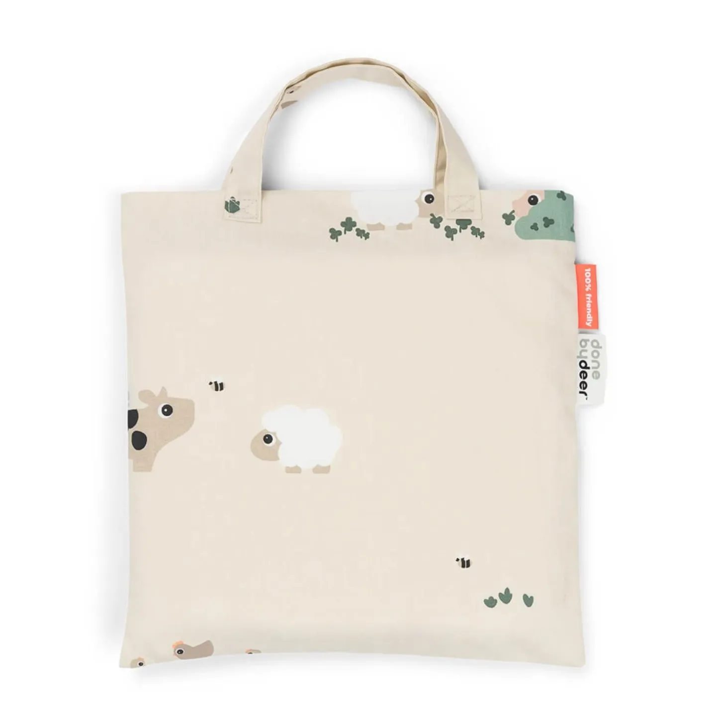 Done by Deer Parure de lit junior FR Tiny farm Sable 100 x 140 cm et 40 x 60 cm