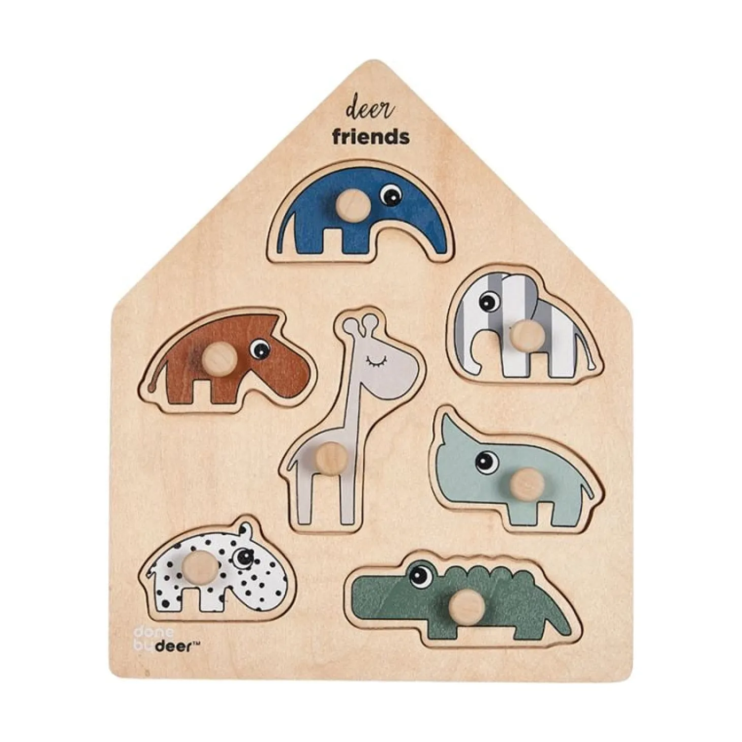 Done by Deer Puzzle bois Deer friends 20x24 cm