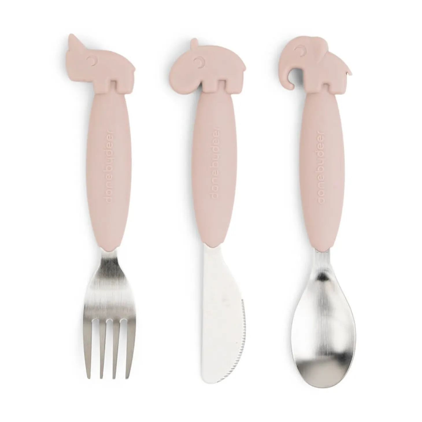 Done by Deer Set de couverts Easy-grip Deer friends Rose