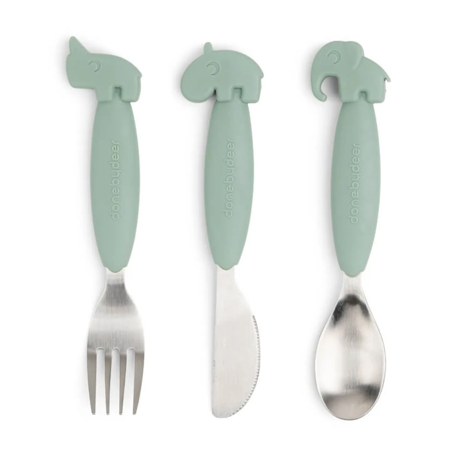 Done by Deer Set de couverts Easy-grip Deer friends Vert