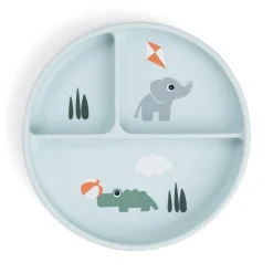 Done by Deer Stick&Stay assiette compartimentée Playground Bleu