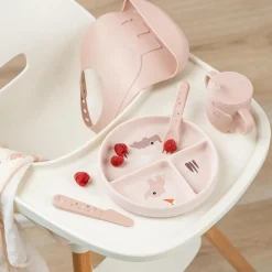 Done by Deer                    Stick&Stay assiette compartimentée Playground    Rose