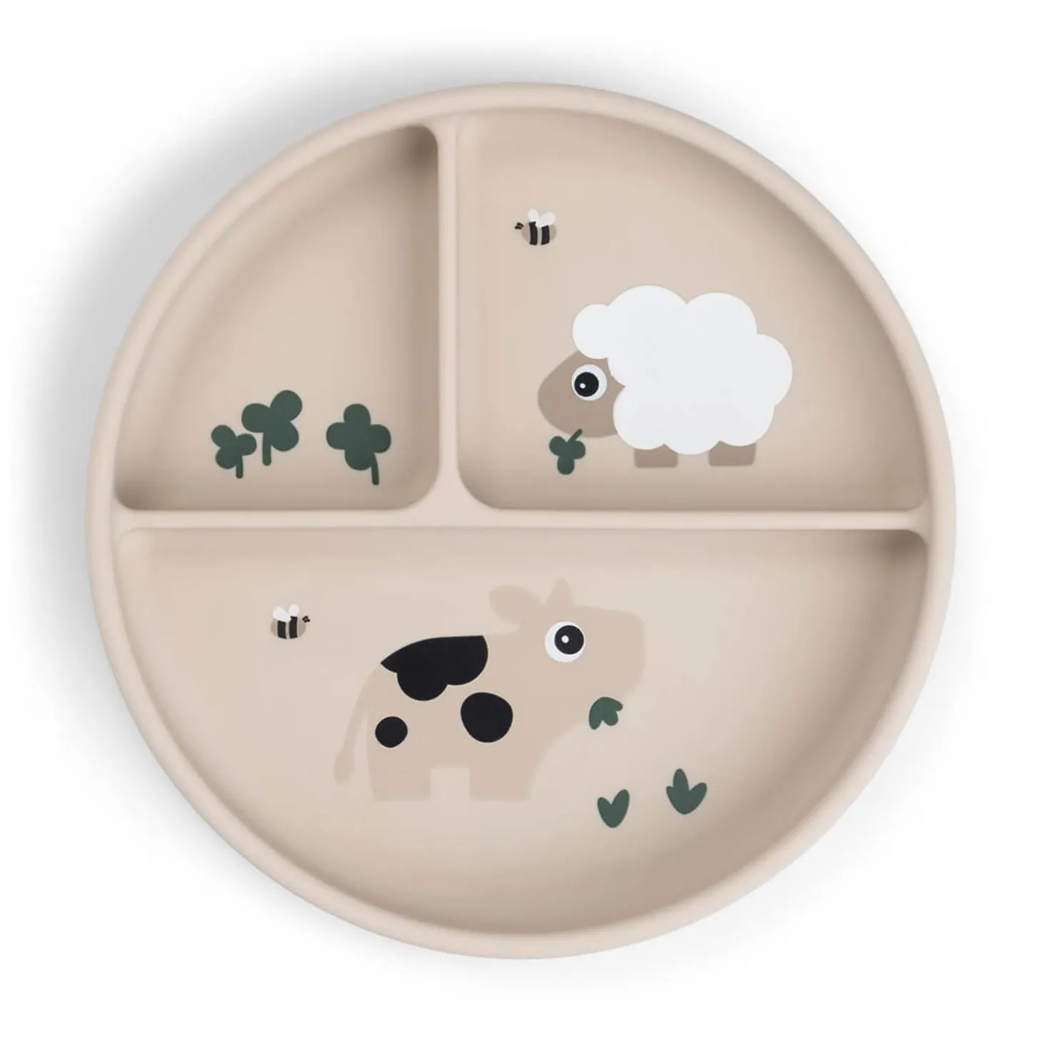Done by Deer Stick&Stay assiette compartimentée Tiny farm Sable