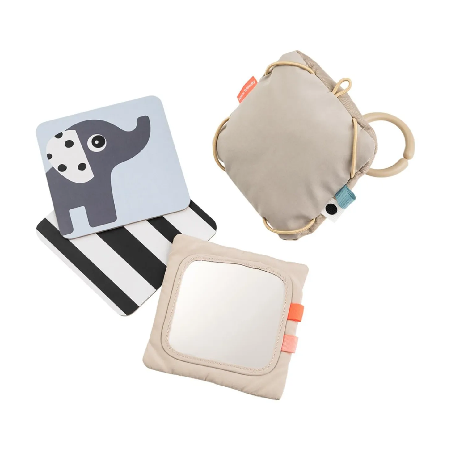Done by Deer Support avec cartes de motifs contrastés Deer friends Sable