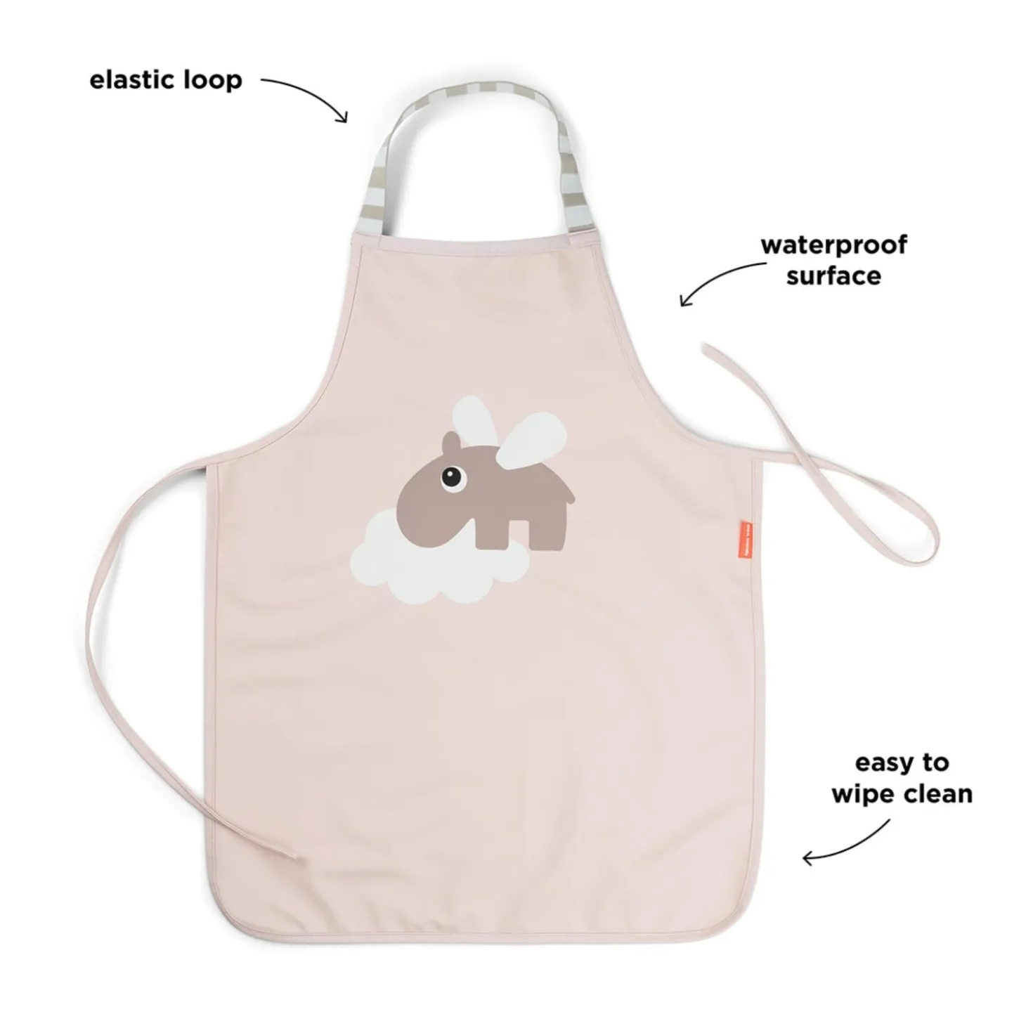 Done by Deer Tablier imperméable pour enfants Happy clouds Rose