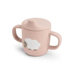 Done by Deer Tasse à bec 2 anses silicone Tiny farm Rose 120 ml
