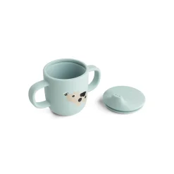 Done by Deer Tasse à bec 2 anses silicone Tiny farm Bleu 120 ml