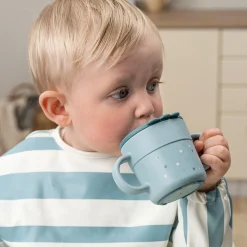 Done by Deer Tasse d'apprentissage happy dots Foodie Bleu 215 ml