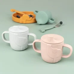 Done by Deer Tasse d'apprentissage Elphee Peekaboo Bleu
