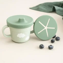 Done by Deer Tasse d'apprentissage et snack Foodie Croco Vert