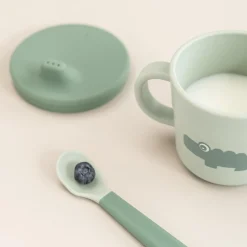 Done by Deer Tasse d'apprentissage et snack Foodie Croco Vert