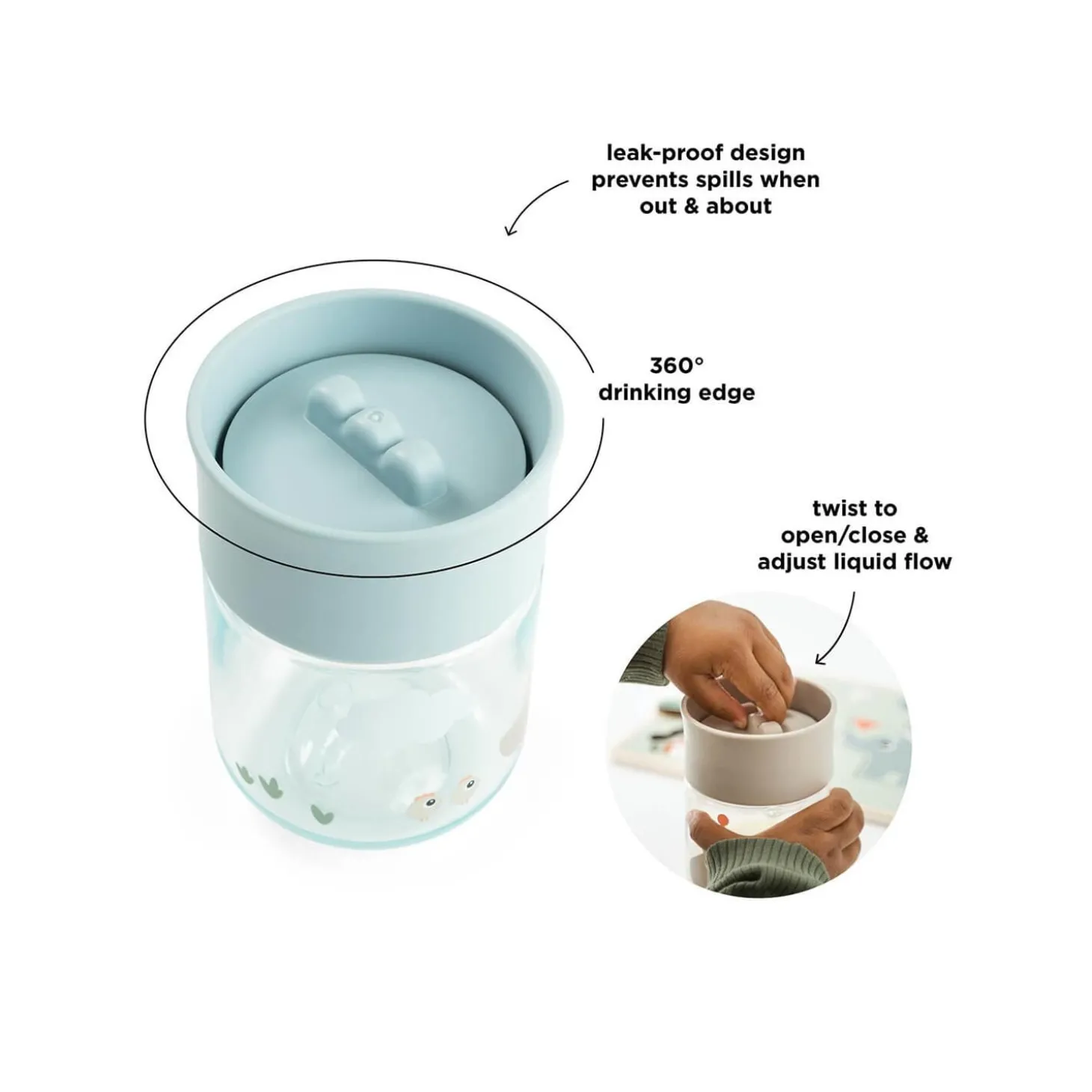 Done by Deer Tasse d'apprentissage 360° Bleu 260 ml