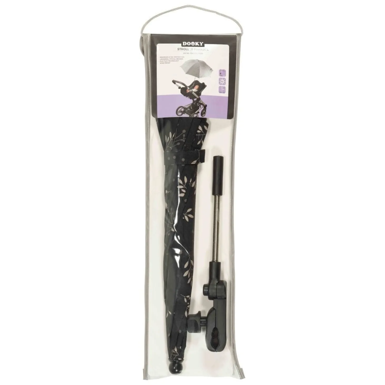 Dooky Ombrelle Romantic Leaves Black