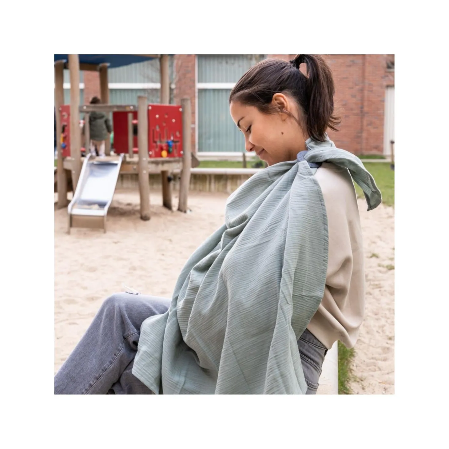 Doomoo Cape d'allaitement Mom'N Play Tetra Green
