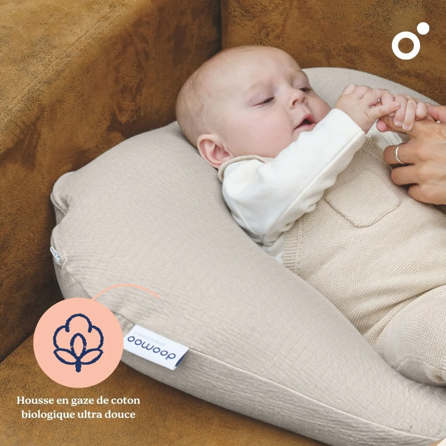 Doomoo Coussin d'allaitement Softy Jersey Tetra Sand