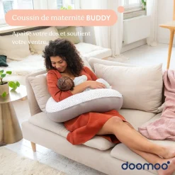 Doomoo Coussin de maternité Buddy Risotto Taupe