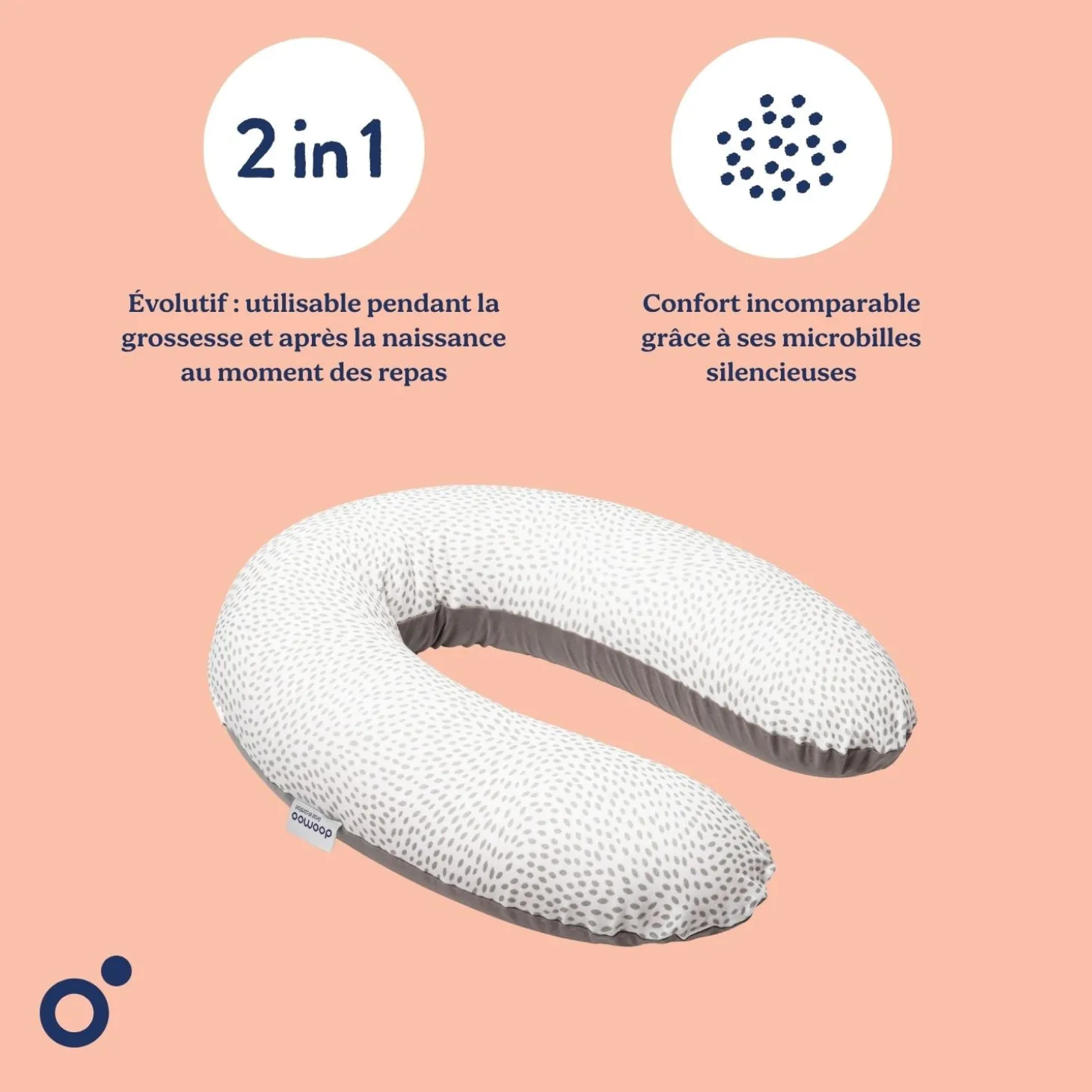 Doomoo Coussin de maternité Buddy Risotto Taupe