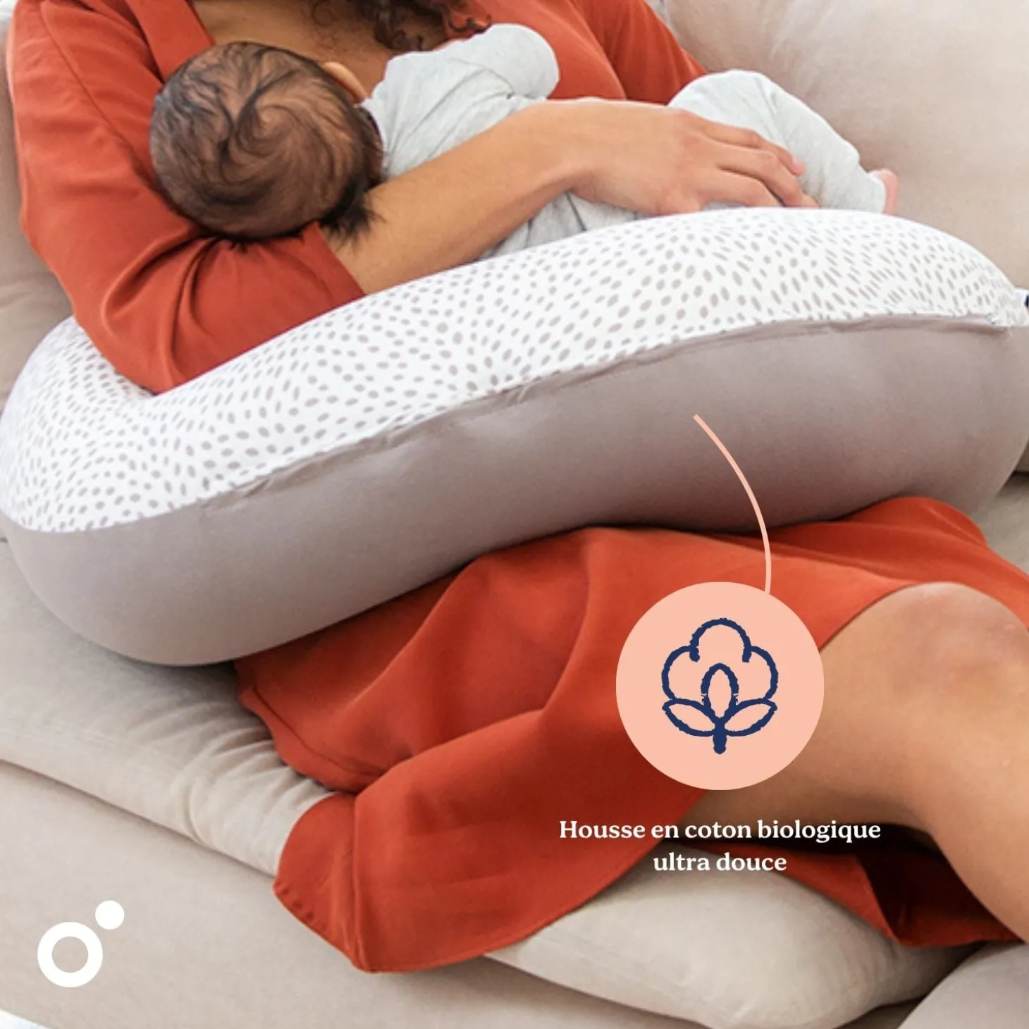 Doomoo Coussin de maternité Buddy Risotto Taupe