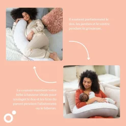 Doomoo Coussin de maternité Buddy Risotto Taupe