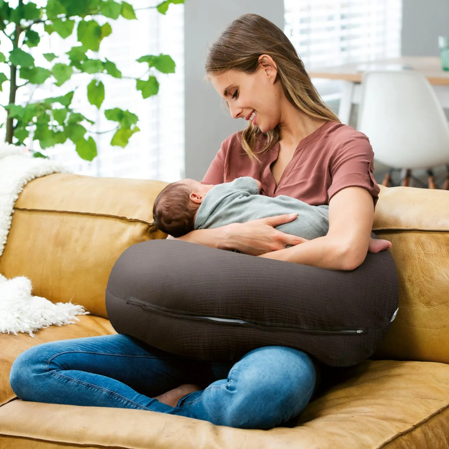 Doomoo Coussin de maternité Comfy Big Tetra Tetra Grey