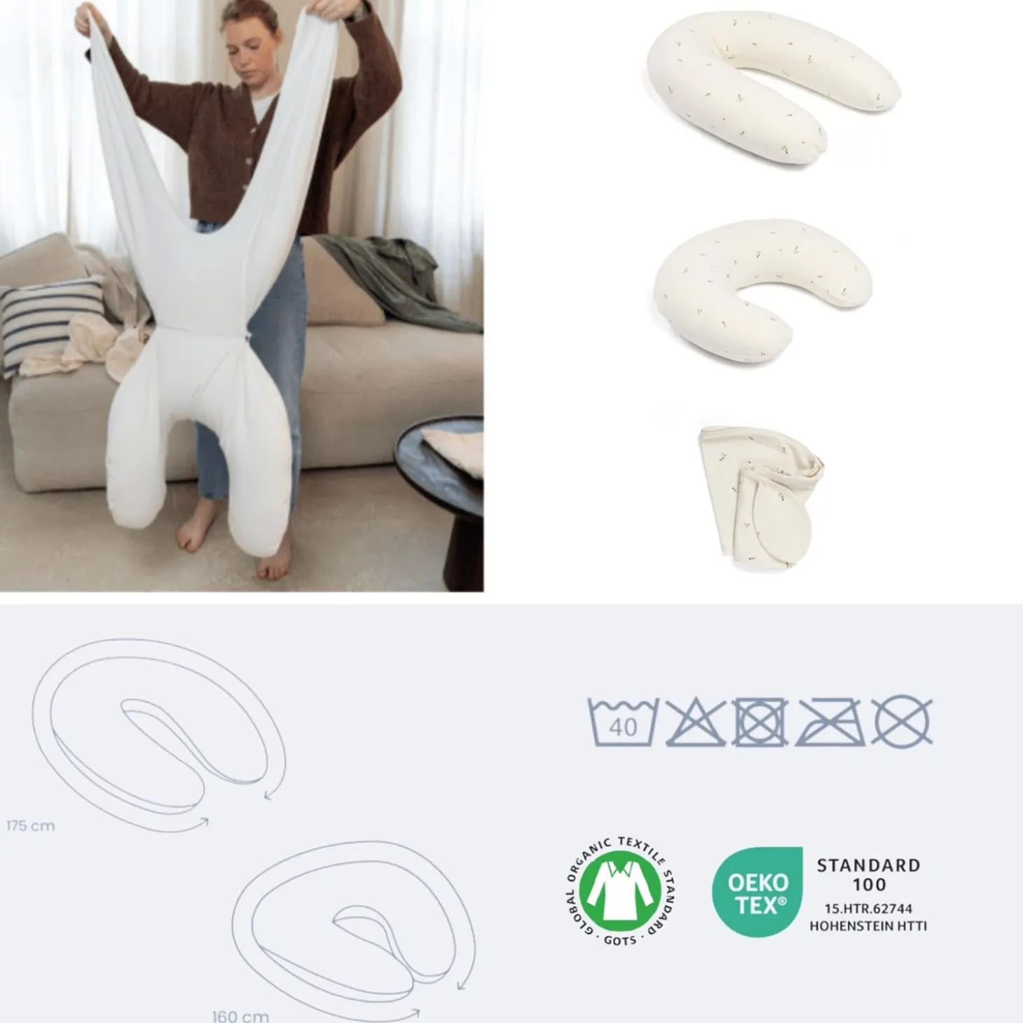 Doomoo Coussin twisty 2en1 Crème