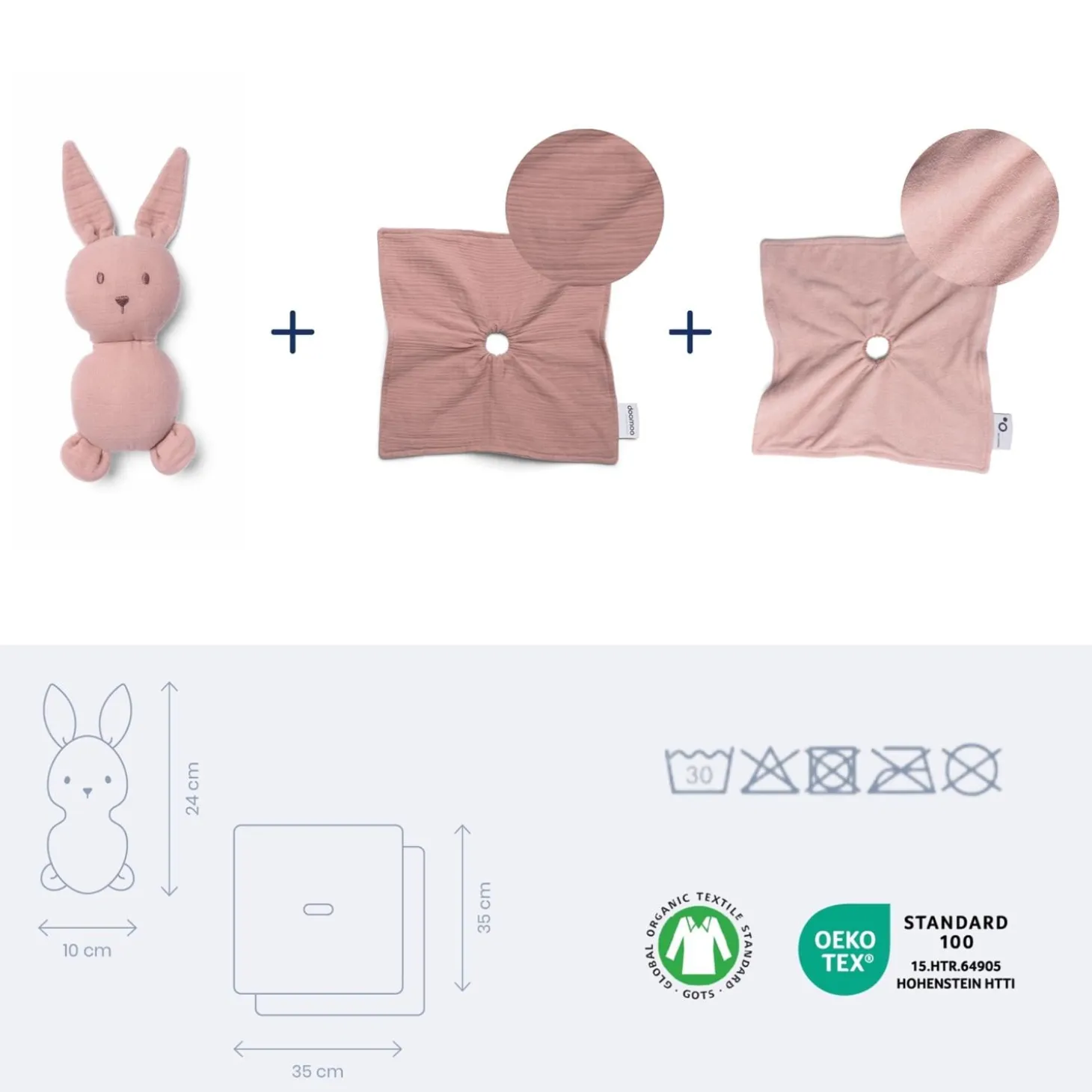 Doomoo Doudou you&me Rose