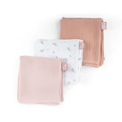 Doomoo Lot de 3 langes gaze de coton Lovely Flower Pink