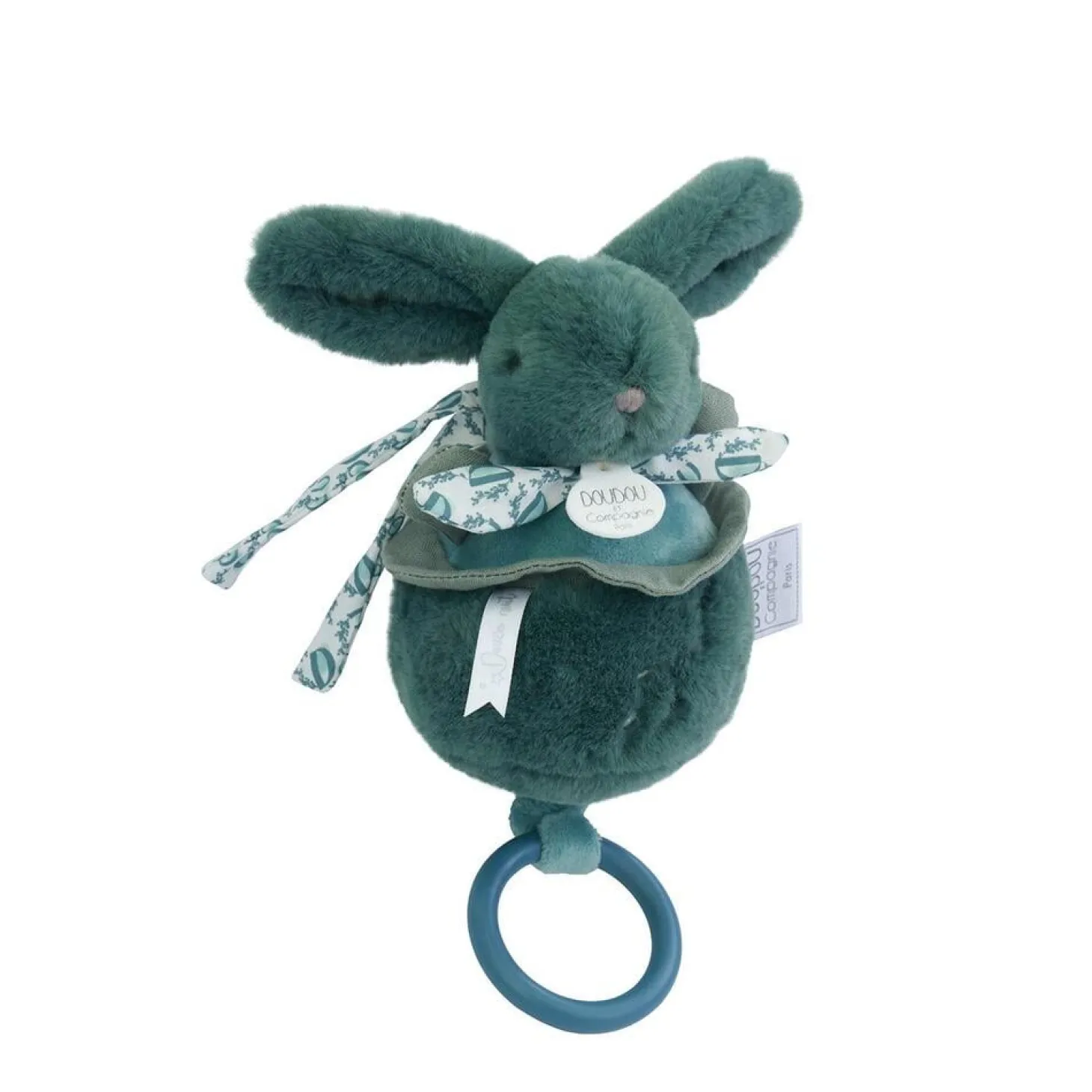 Doudou & Compagnie Boite à musique Lapin Doudou Vert Sauge 20 cm
