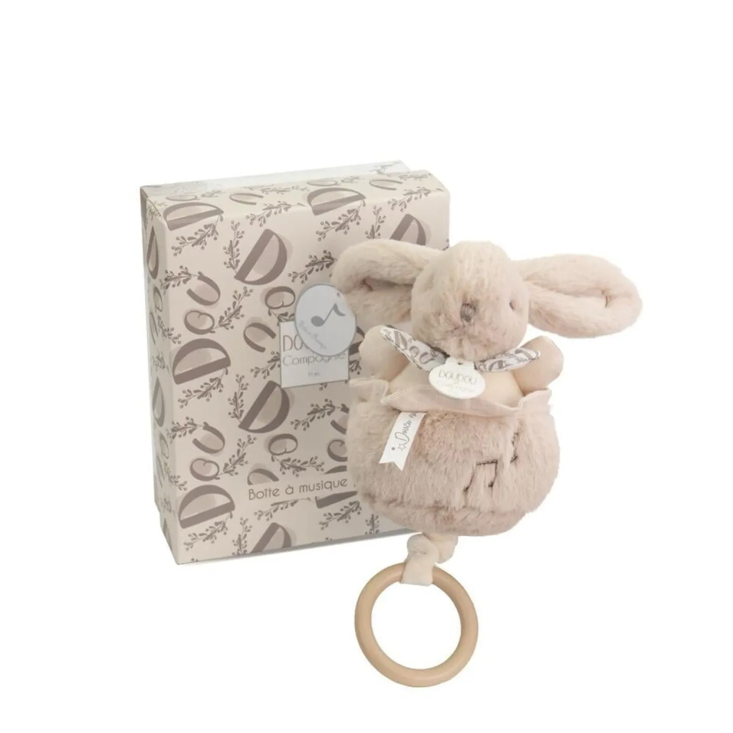 Doudou & Compagnie Boite à musique Lapin Doudou Beige 20 cm