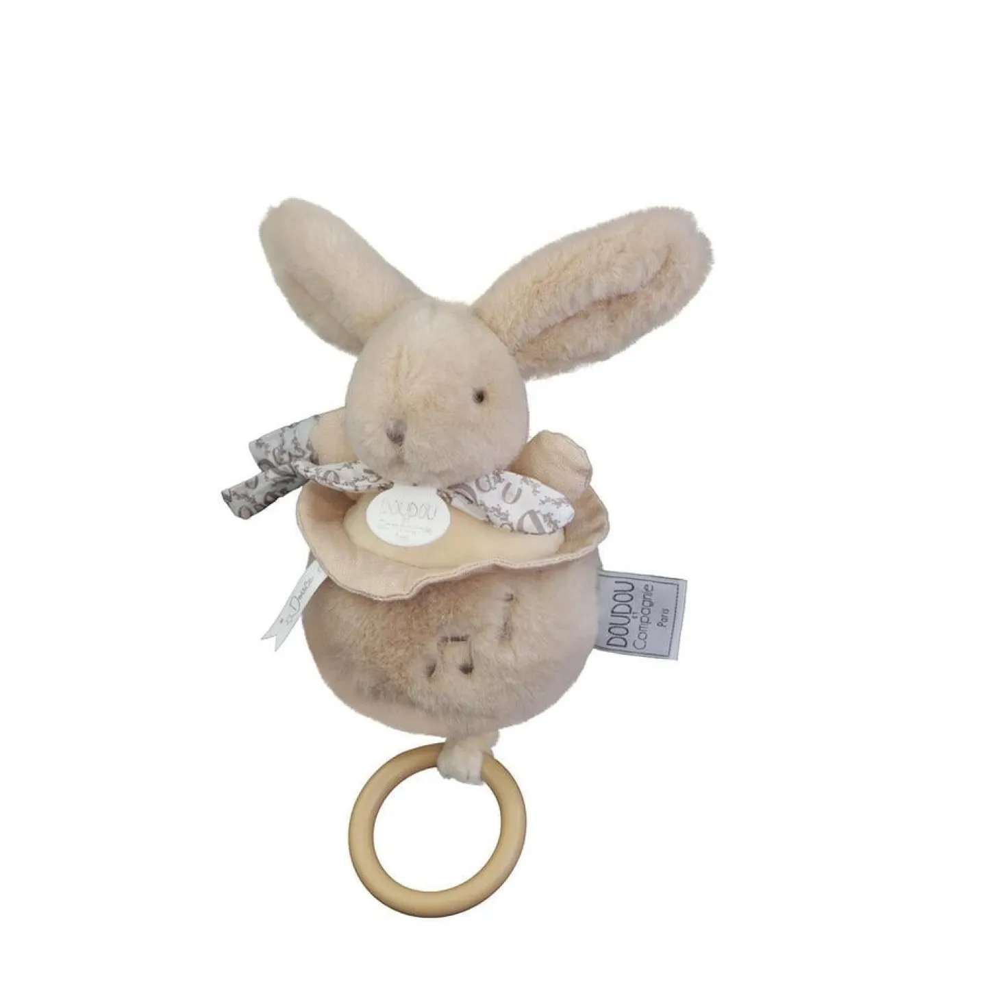 Doudou & Compagnie Boite à musique Lapin Doudou Beige 20 cm