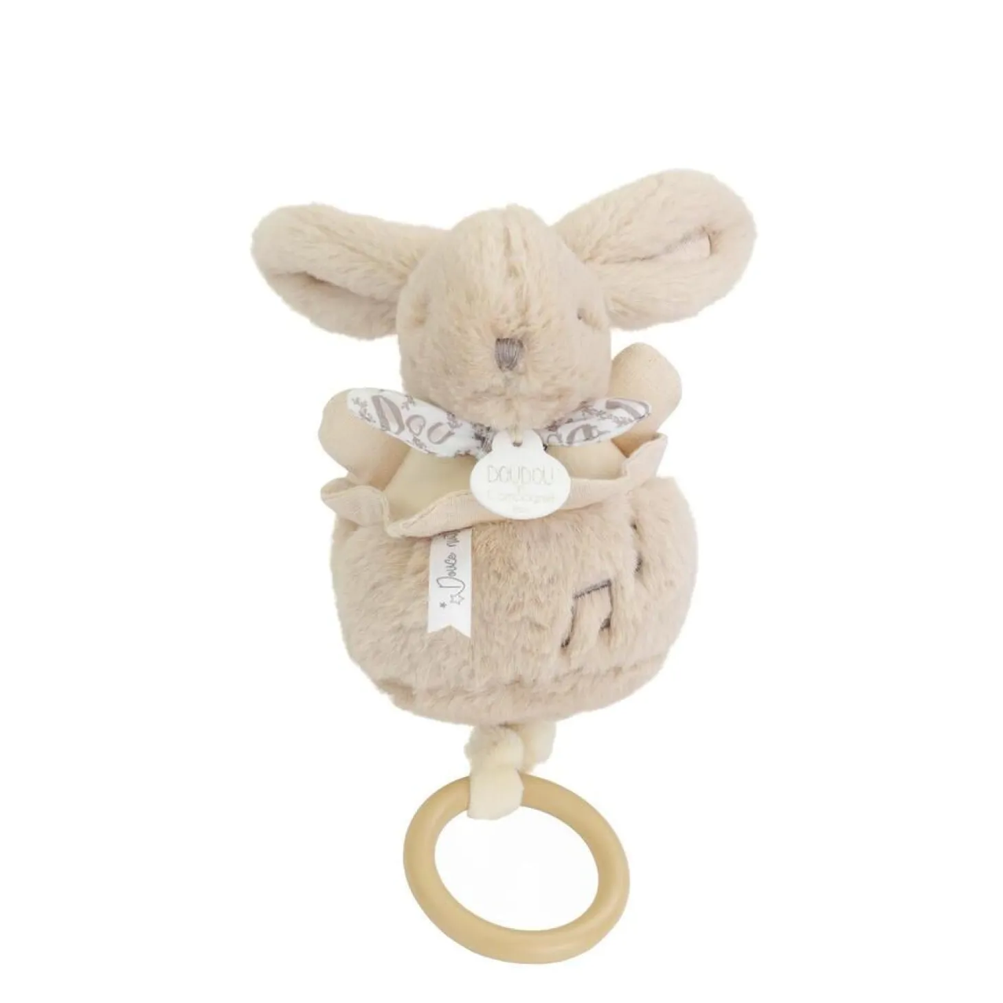 Doudou & Compagnie Boite à musique Lapin Doudou Beige 20 cm