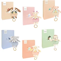 Doudou & Compagnie                    Boites à musique avec anneau en bois Les Rikkis    Assortiment Mixte            20