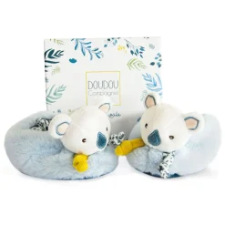 Doudou & Compagnie                    Chaussons avec hochet Yoca le Koala    0-6 mois
