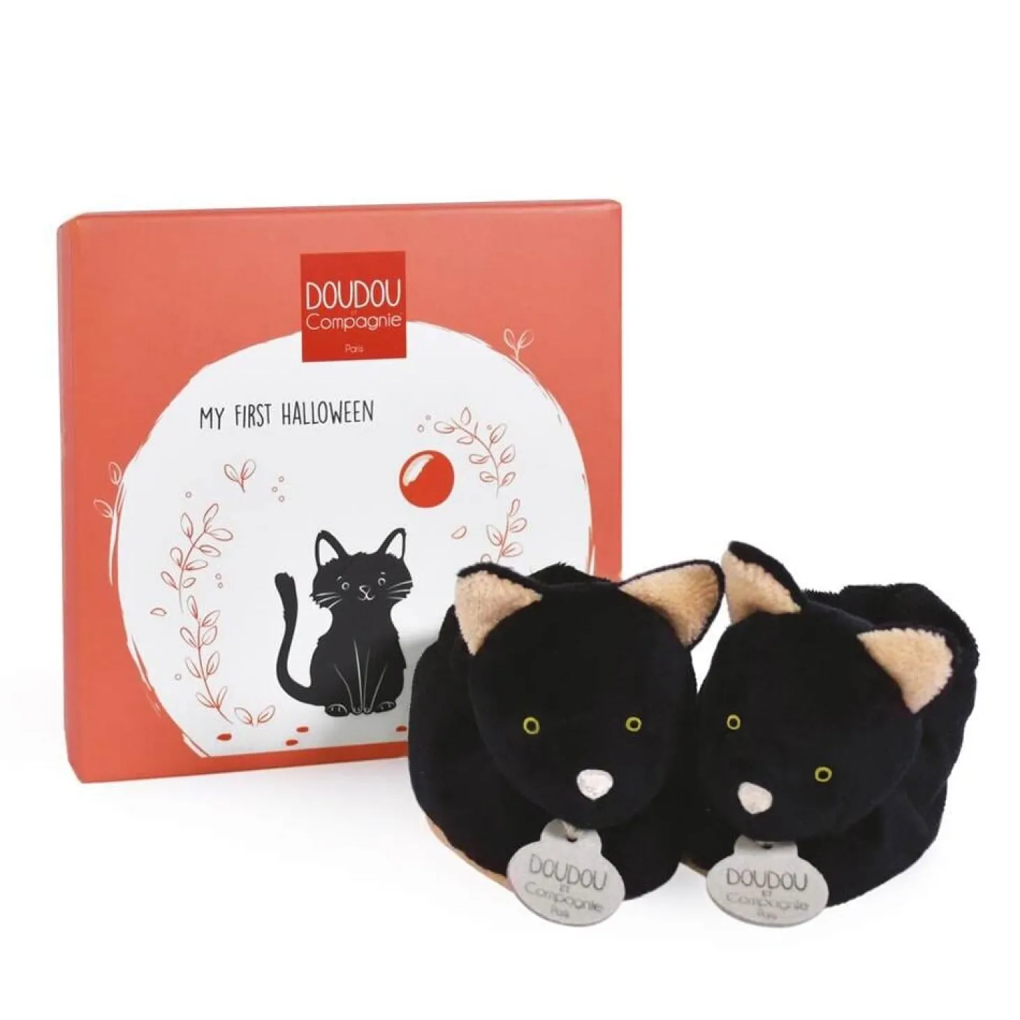 Doudou & Compagnie Chaussons Chat Noir 0-6 mois
