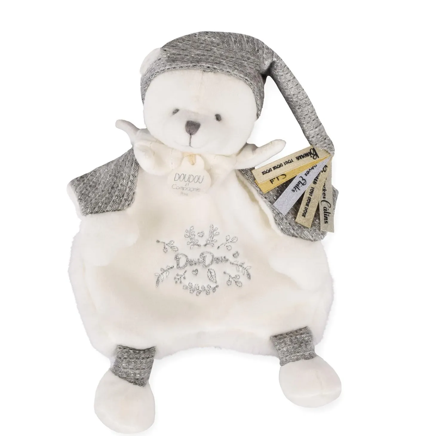 Doudou & Compagnie Doudou 25 ans cape ours Argent 25 cm