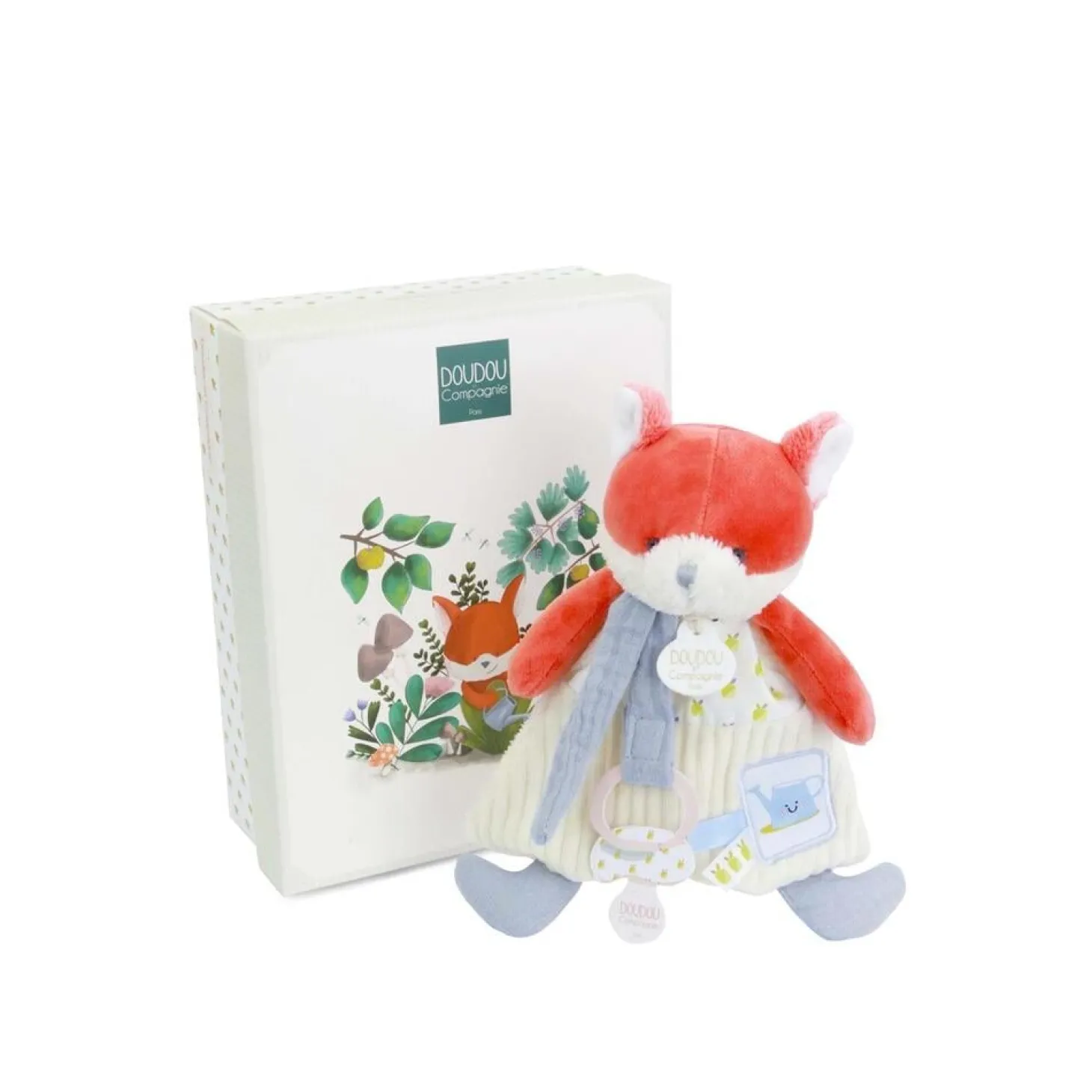 Doudou & Compagnie Doudou attache-sucette Romarin Le Renard Multicolore 19 cm