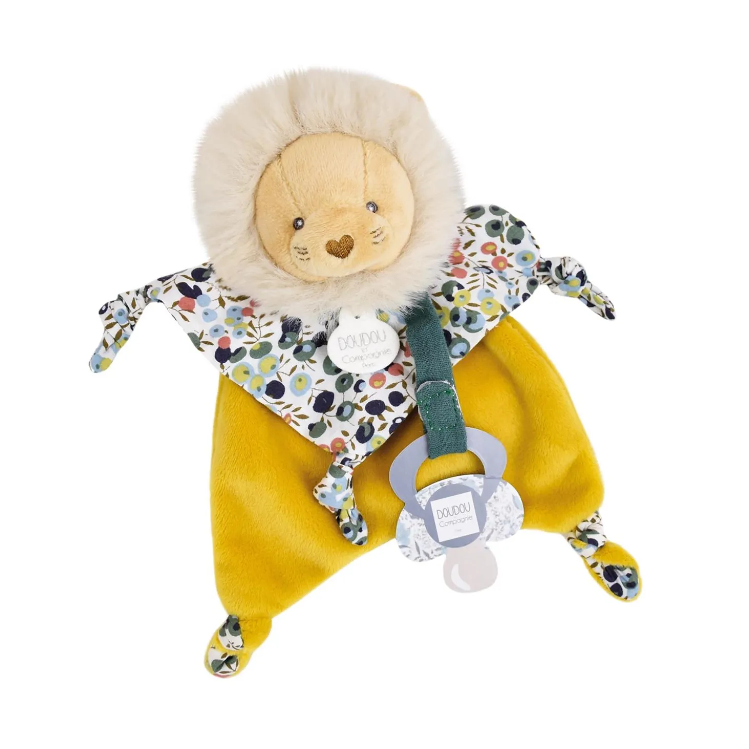 Doudou & Compagnie Doudou attache sucette lion Boh'aime Jaune