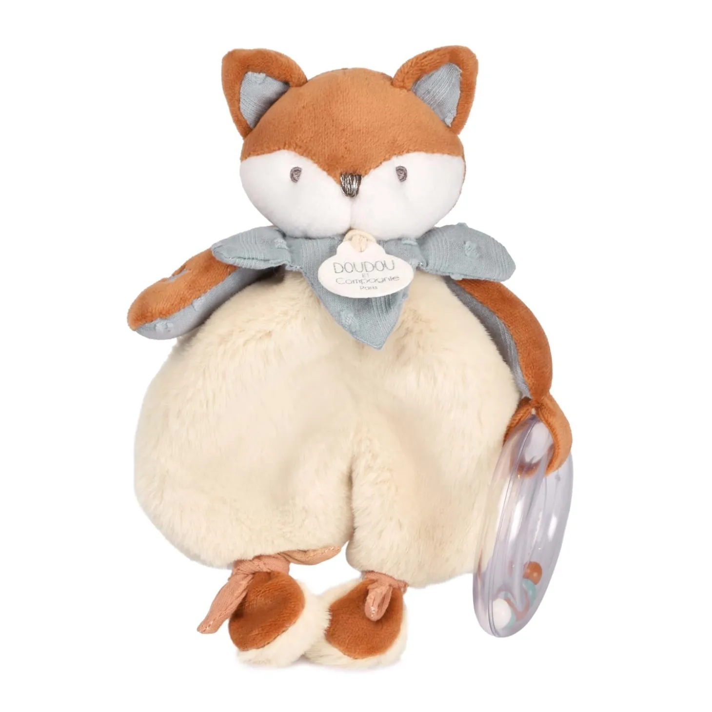 Doudou & Compagnie Doudou avec hochet Timo Orange